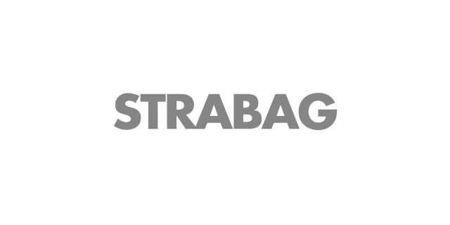 schwarzes Logo von Strabag - einem Partner von RAS Services