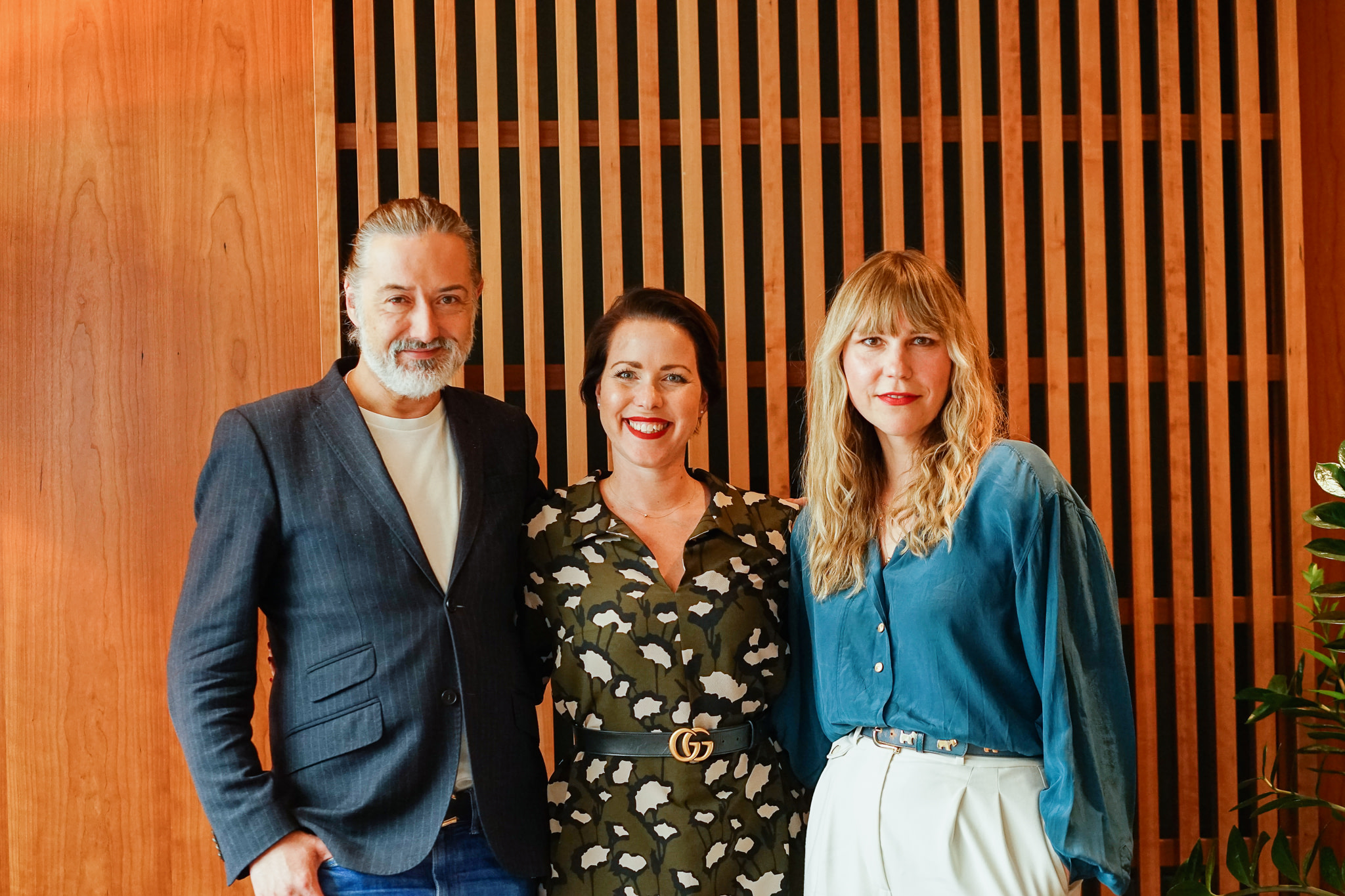 Gruppenbild der OrganisatorInnen des 'Tertianum Circle': Thorsten Osterberger (HEYDAY), Anna Schingen (Tertianum) und Stephanie Neubert (HEYDAY)