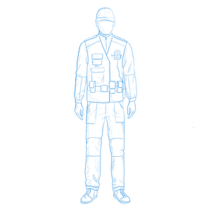 Zeichnung von Security Mann - ein professionelles Sicherheitskonzept ergänzen unsere RAS After Sales Services