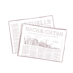 Zeichnung von zwei übereinander liegenden Zeitungen. Mit RAS Customer Services sind Sie stets auf dem Laufenden.