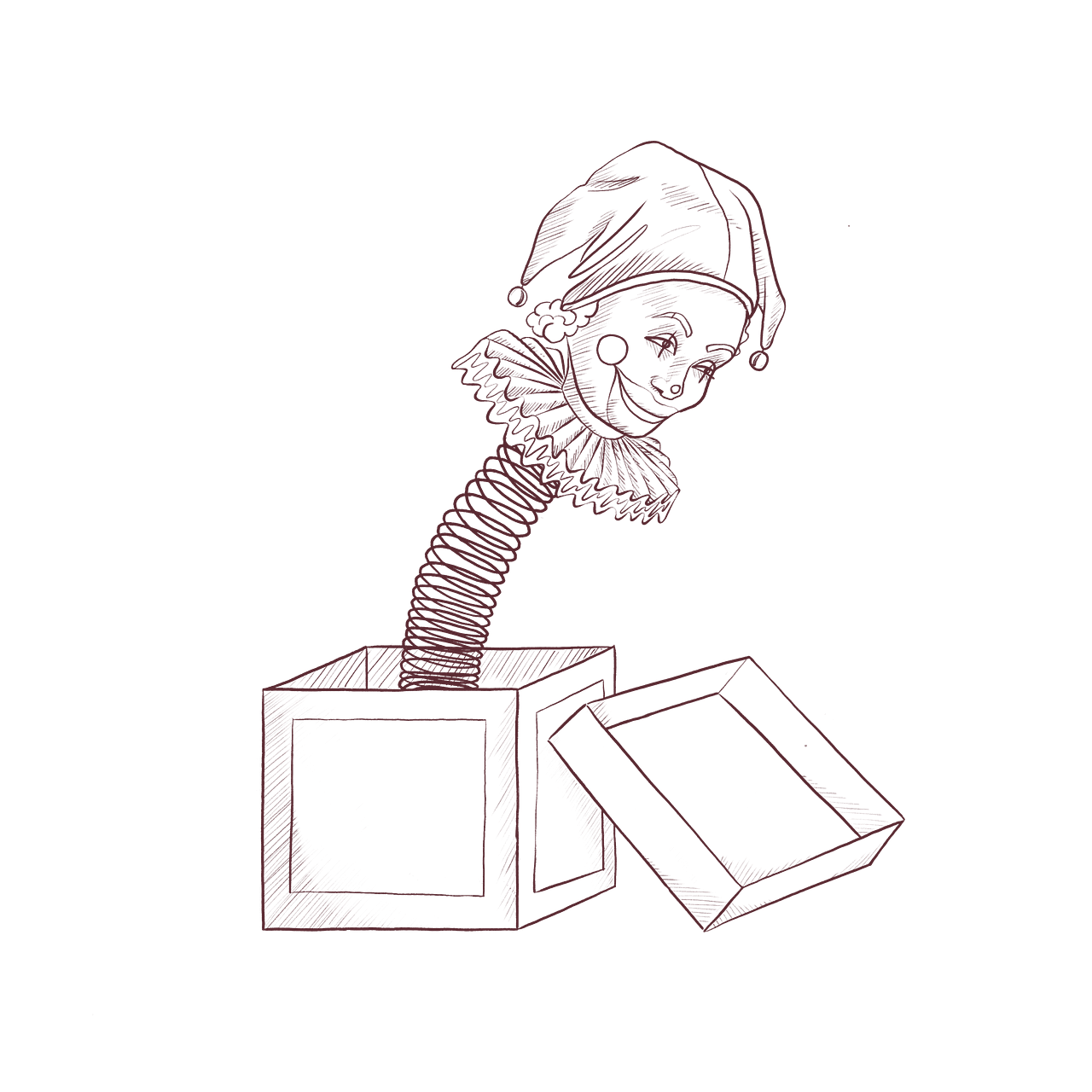 Zeichnung eines 'Kasper aus der Box'. RAS Customer Services bietet Recherche für besondere Wünsche