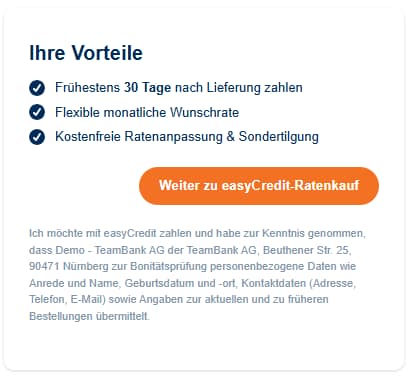 Checkout-Widget Ratenkauf