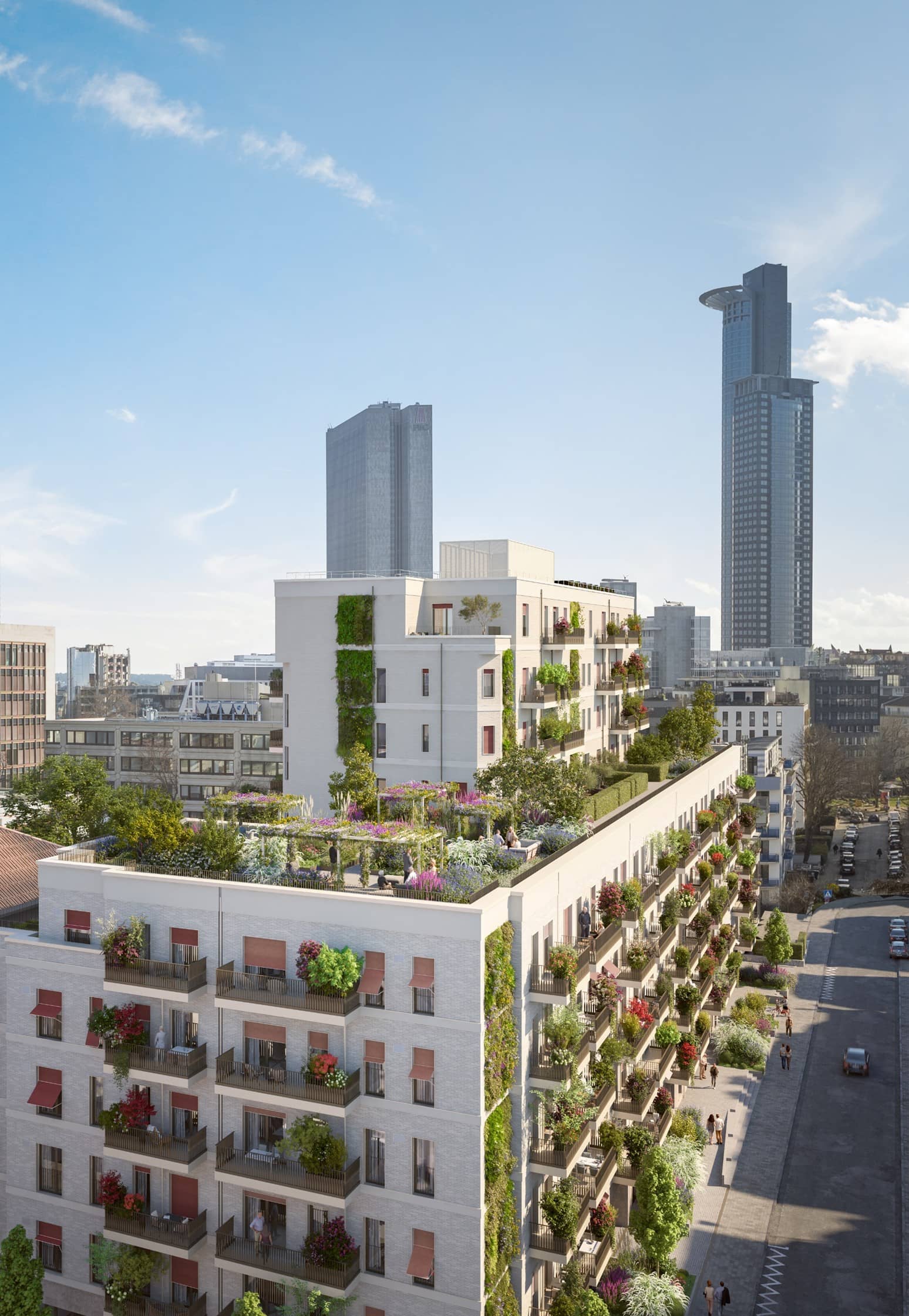 Vogelperspektive Dachterrasse Tertianum Frankfurt