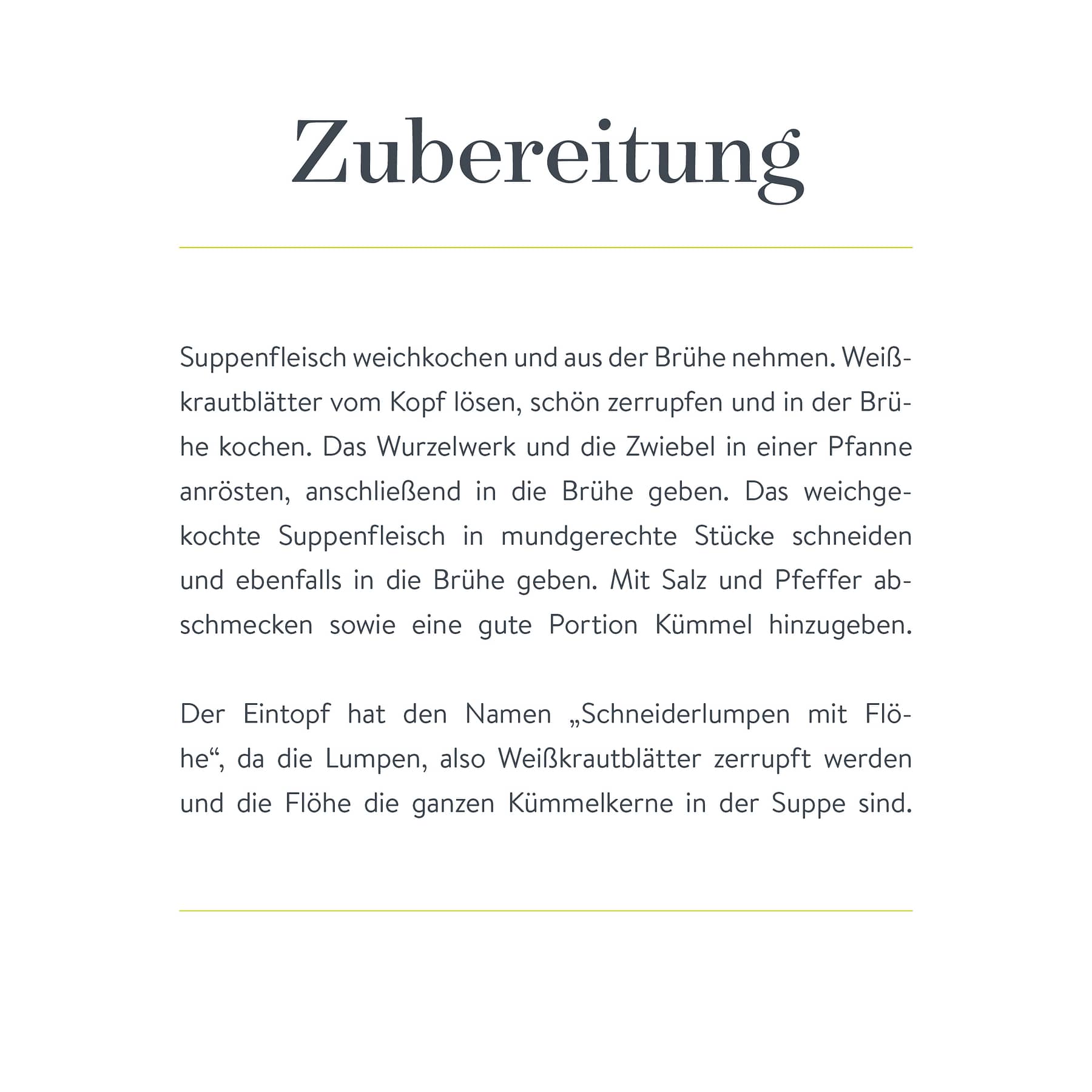 Zubereitungs-Anleitung für das Rezept 'Weisskraut-Eintopf' von Colette Cares