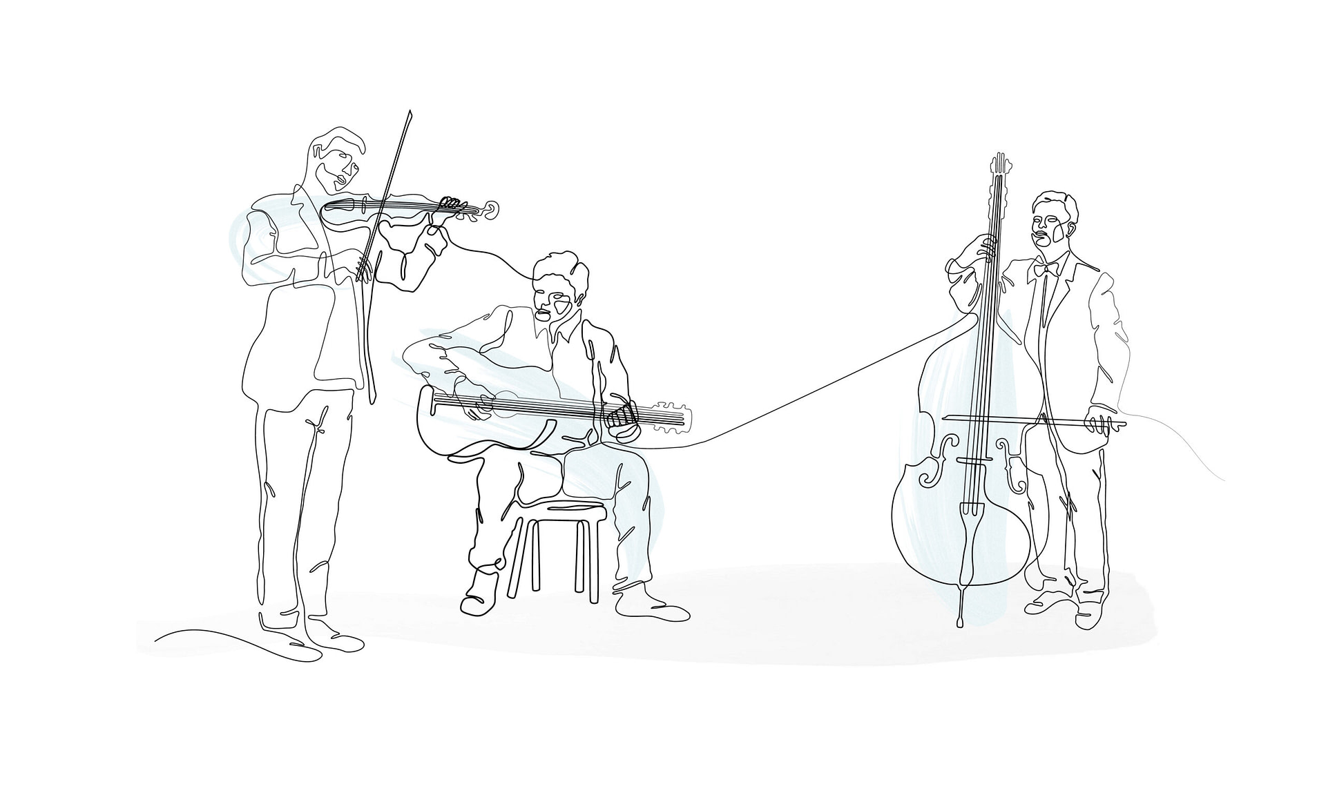 Illustration von drei Musikern beim musizieren