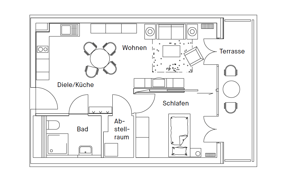 2 Zimmer Wohnung in der Seniorenwohnung Tertianum Konstanz