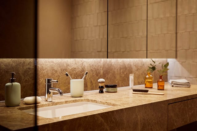 Badezimmer in einer Wohnung im Tertianum