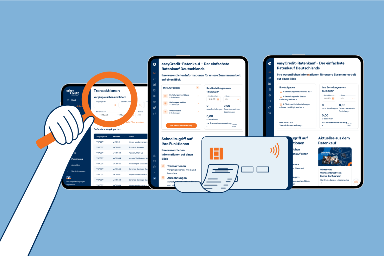 Screenshot vom Partnerportal easyCredit-Ratenkauf