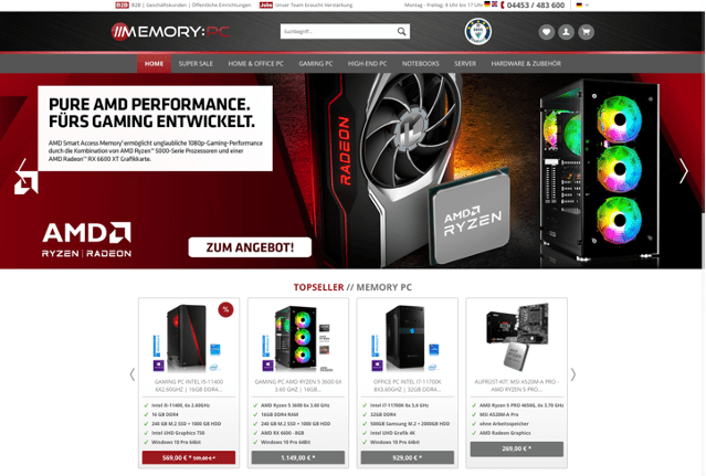Onlineshop Memory Pc