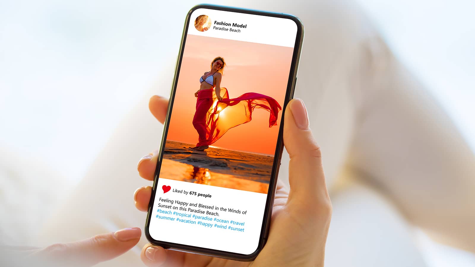 Mobiltelefon mit Ansicht eines Socia-Media-Profils