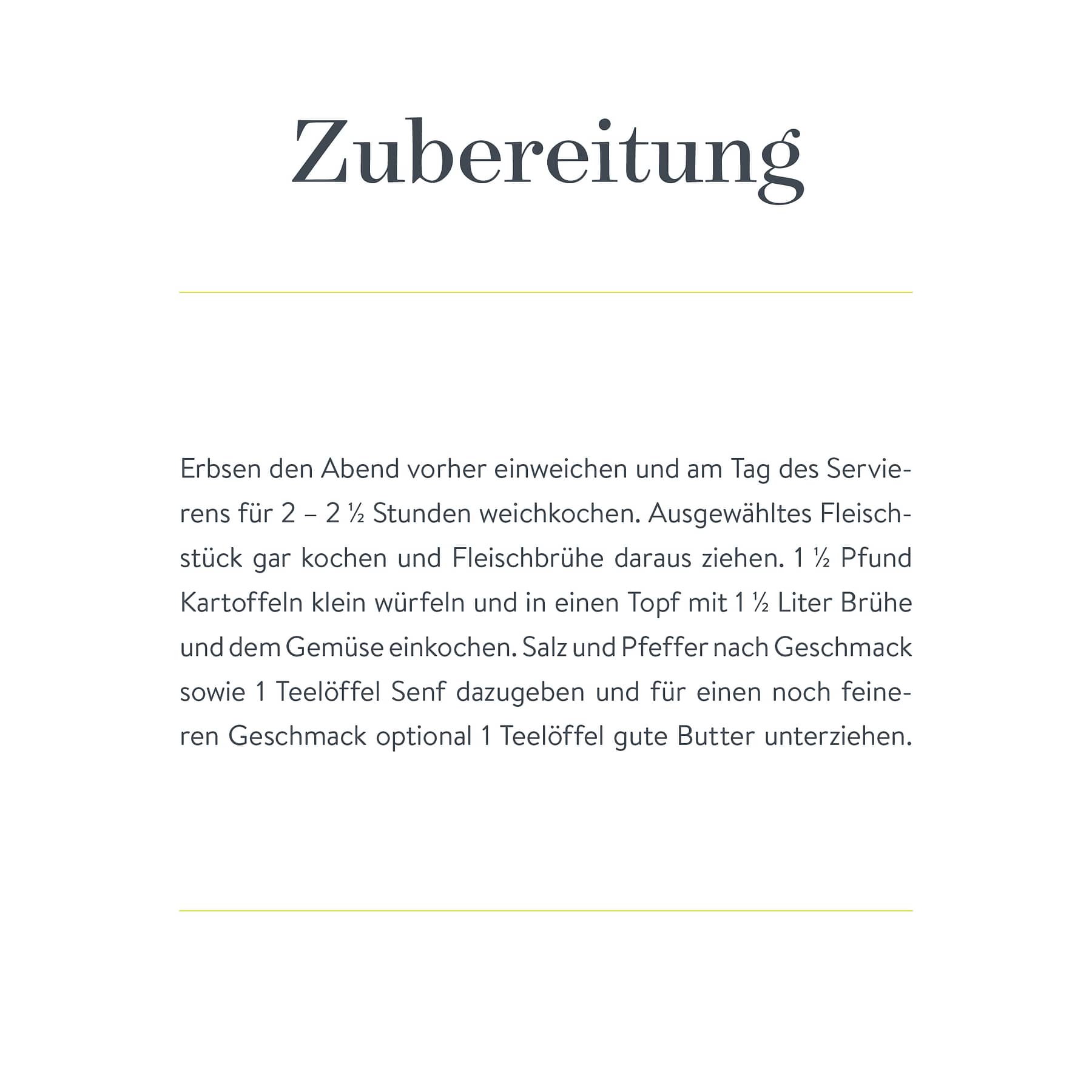 Zubereitungs-Anleitung für das Rezept 'Erbsensuppe' von Colette Cares